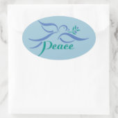 Peace Dove Ovale Sticker (Tas)