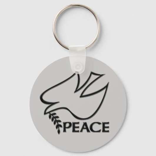 Peace Dove Peace Sign Sleutelhanger (Voorkant)
