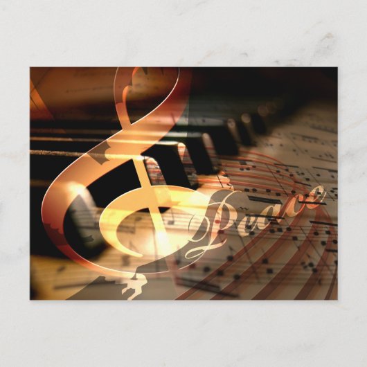 Peace Dove Piano Teacher Christmas Briefkaart (Voorkant)