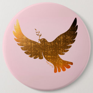 Peace Dove Ronde Button 6,0 Cm