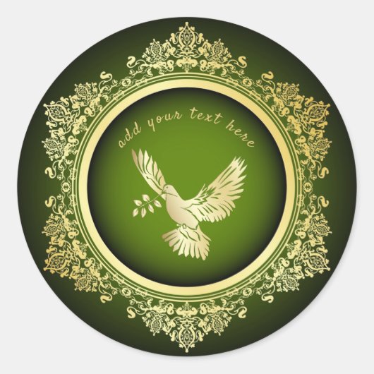 Peace Dove Ronde Sticker (Voorkant)