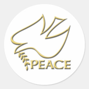 Peace Dove Sign Fine Mooi Ronde Sticker