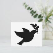 Peace Dove Silhouette Black Briefkaart (Staand voorkant)
