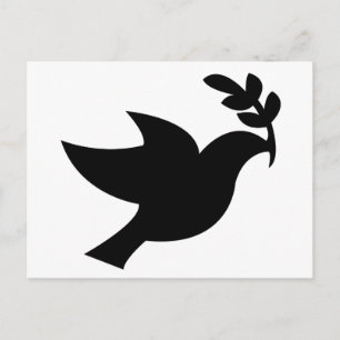 Peace Dove Silhouette Black Briefkaart