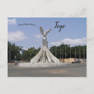 Peace Dove-standbeeld in Lomé Togo Briefkaart