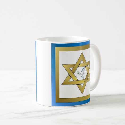 Peace Dove Star De David Mug (Devant droit)