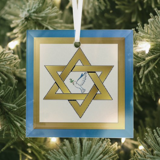 Peace Dove Star van David Ornament (Insitu)