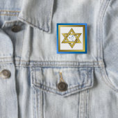 Peace Dove Star van David Square Button (In situ)