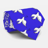 Peace Dove Stropdas!  Wit op blauwe achtergrond. Stropdas (Opgerold)