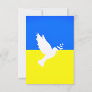 Peace Dove Ukraine Flag Card Freedom - Vrede Aankondiging