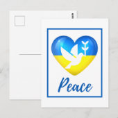 Peace Dove Ukraine Flag Heart Briefkaart (Voorkant / Achterkant)