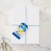 Peace Dove Ukraine Flag Heart Cadeaulabel (Met Touw)