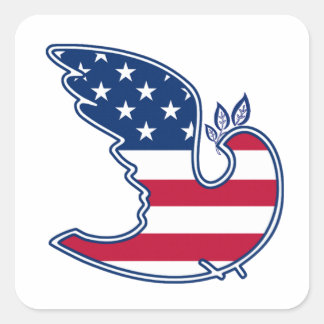 Peace Dove US Patriottisch ontwerp Vierkante Sticker