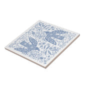 Peace Doves blauw en wit Tegeltje (Zijkant)