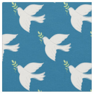 Peace Doves Religieuze Christelijk Blauwgroen Stof