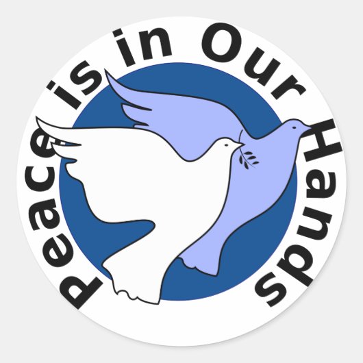 Peace Doves Ronde Sticker (Voorkant)