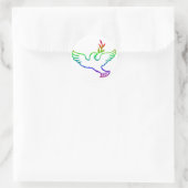 PEACE DOVES RONDE STICKER (Tas)