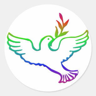 PEACE DOVES RONDE STICKER