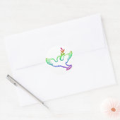 PEACE DOVES RONDE STICKER (Envelop)