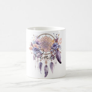 Peace Dream Catcher Paarse veren Koffiemok