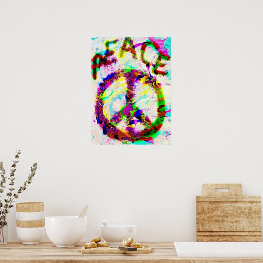 PEACE-druk Poster (Keuken)