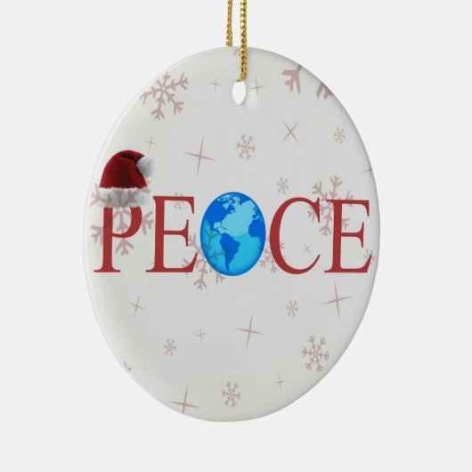 Peace Earth-kerstversiering Keramisch Ornament (Rechts)