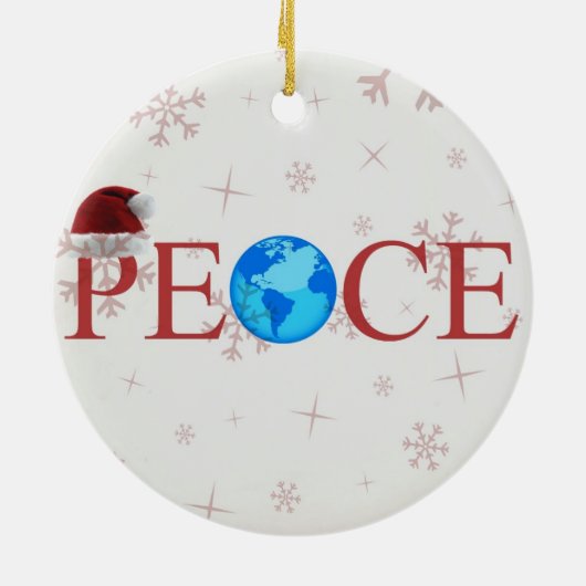 Peace Earth-kerstversiering Keramisch Ornament (Achterkant)