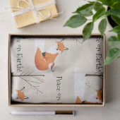 Peace Earth Minimalist Vos Vogel Dier Tissuepapier (Geschenk)