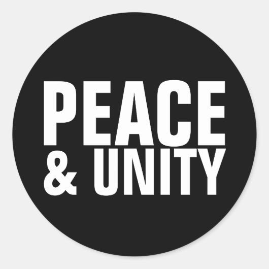 PEACE en UNITY Sticker (Voorkant)