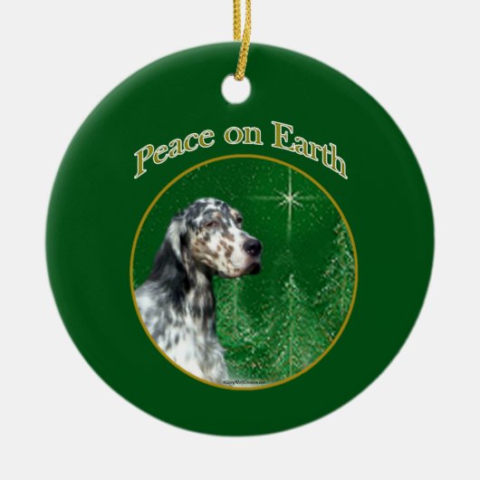 Peace English Setter Keramisch Ornament (Voorkant)