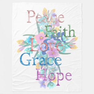 Peace Fleece Blanket Deken
