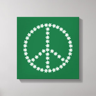 Peace Floral Canvas Afdruk