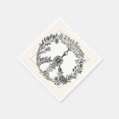 Peace Floral Drawing Cute Boho Hippie Flowers Art Servet (Hoek)