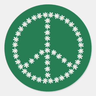 Peace Floral Ronde Sticker