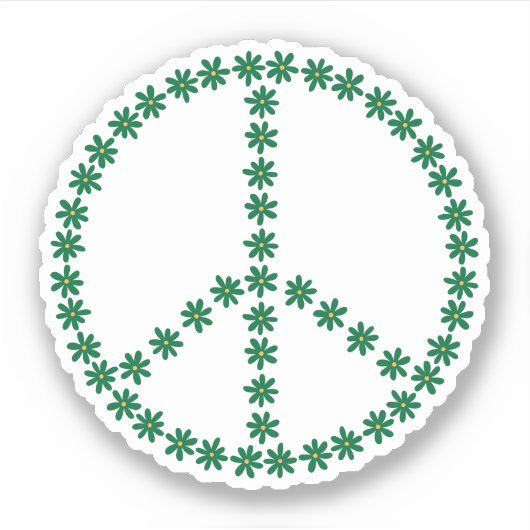 Peace Floral Sticker (Voorkant)