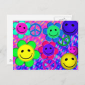 Peace Flower Smilies Briefkaart (Voorkant / Achterkant)