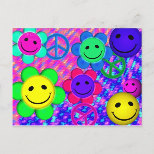 Peace Flower Smilies Briefkaart (Voorkant)