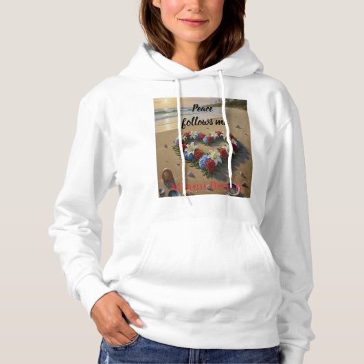 Peace Follows Me Beautiful Beach Floral T-Shirt (Voorkant)