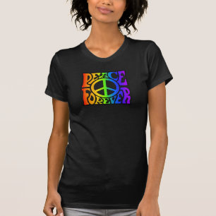 Peace for ever  Retro Rainbow Graphic T-Shir T-shirt