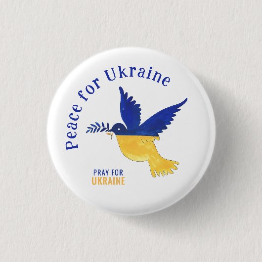 Peace for Ukraine & Pray for Ukraine Button (Voorkant)