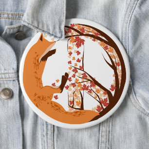 Peace Fox Ronde Button 6,0 Cm