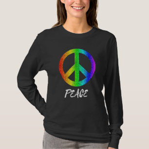 Peace Freedom 60s Pride Rainbow Vredesteken Gelijk T-shirt