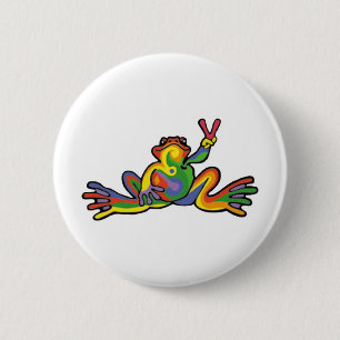 Peace Frog Ronde Button 5,7 Cm