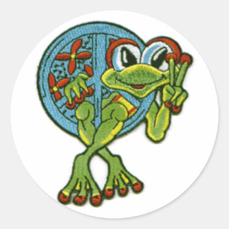 Peace Frog Ronde Sticker