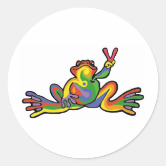 Peace Frog Ronde Sticker
