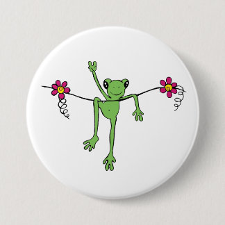 Peace Froggy Ronde Button 7,6 Cm