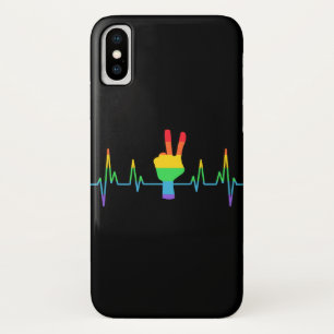 Peace Gay Heartbeat LGBT iPhone X Hoesje