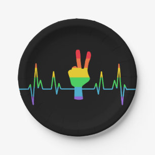 Peace Gay Heartbeat LGBT Papieren Bordje
