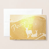 Peace Glitzy Carte de vacances avec Doe et Buck (Devant avec enveloppe)