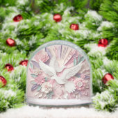 Peace & Grace – Dove and Cross Papercut Pastel Art Sneeuwbol